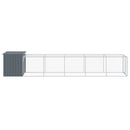 hønsehus med løbegård 110x609x110 cm galvaniseret stål antracit