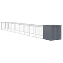 hønsehus m. løbegård 110x1017x110 cm galvaniseret stål antracit