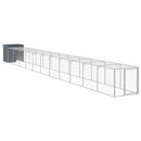 hønsehus m. løbegård 110x1221x110 cm galvaniseret stål antracit