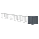hønsehus m. løbegård 110x1221x110 cm galvaniseret stål antracit