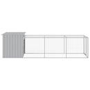 hønsehus med løbegård 110x405x110 cm galvaniseret stål lysegrå