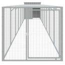 hønsehus med løbegård 110x813x110 cm galvaniseret stål lysegrå