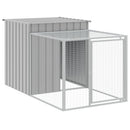hønsehus med løbegård 110x813x110 cm galvaniseret stål lysegrå