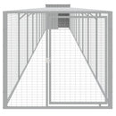 hønsehus med løbegård 110x1017x110 cm galvaniseret stål lysegrå