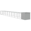 hønsehus med løbegård 110x1017x110 cm galvaniseret stål lysegrå