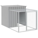 hønsehus med løbegård 110x1017x110 cm galvaniseret stål lysegrå