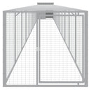 hønsehus med løbegård 110x1221x110 cm galvaniseret stål lysegrå