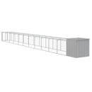 hønsehus med løbegård 110x1221x110 cm galvaniseret stål lysegrå