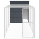 hønsehus med løbegård 165x455x181 cm galvaniseret stål antracit