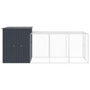 hønsehus med løbegård 165x455x181 cm galvaniseret stål antracit