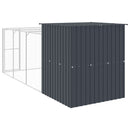 hønsehus med løbegård 165x455x181 cm galvaniseret stål antracit