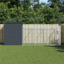 hønsehus med løbegård 165x455x181 cm galvaniseret stål antracit