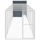 hønsehus med løbegård 165x863x181 cm galvaniseret stål antracit