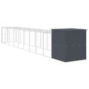 hønsehus m. løbegård 165x1067x181 cm galvaniseret stål antracit