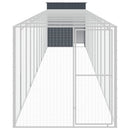 hønsehus m. løbegård 165x1271x181 cm galvaniseret stål antracit
