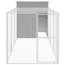 hønsehus med løbegård 165x455x181 cm galvaniseret stål lysegrå