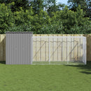 hønsehus med løbegård 165x455x181 cm galvaniseret stål lysegrå
