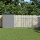 hønsehus med løbegård 165x659x181 cm galvaniseret stål lysegrå