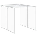 hønsehus med løbegård 165x863x181 cm galvaniseret stål lysegrå