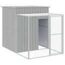 hønsehus med løbegård 165x1067x181 cm galvaniseret stål lysegrå