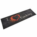 køkkentæppe 45x150 cm Cooking-design vaskbart velour sort