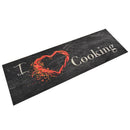 køkkentæppe 60x180 cm Cooking-design vaskbart fløjl sort