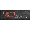 køkkentæppe 60x180 cm Cooking-design vaskbart fløjl sort