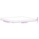 bordplade 70x70x2,5 cm firkantet massivt bøgetræ