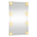 vægspejl med LED-lys 40x60 cm rektangel glas