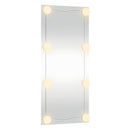 vægspejl med LED-lys 40x80 cm rektangel glas
