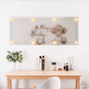 vægspejl med LED-lys 40x100 cm rektangel glas