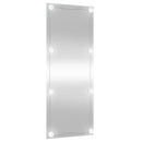 vægspejl med LED-lys 40x100 cm rektangel glas