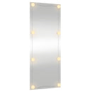 vægspejl med LED-lys 40x100 cm rektangel glas