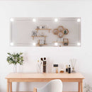 vægspejl med LED-lys 40x100 cm rektangel glas