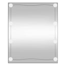 vægspejl med LED-lys 50x60 cm rektangel glas