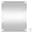 vægspejl med LED-lys 50x60 cm rektangel glas