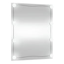 vægspejl med LED-lys 50x60 cm rektangel glas