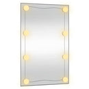 vægspejl med LED-lys 50x80 cm rektangel glas