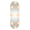 vægspejl med LED-lys 15x40 cm oval glas
