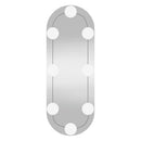 vægspejl med LED-lys 15x40 cm oval glas