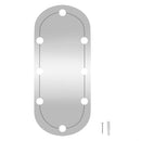 vægspejl med LED-lys 35x80 cm oval glas