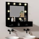 spejlskab med LED-lys 60x31,5x62 cm sort