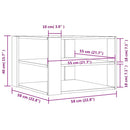 sofabord 58x58x40 cm konstrueret træ hvid