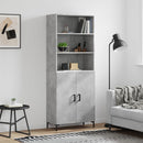 højskab 69,5x34x180 cm konstrueret træ betongrå