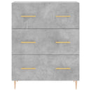 højskab 69,5x34x180 cm konstrueret træ betongrå