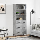højskab 69,5x34x180 cm konstrueret træ betongrå