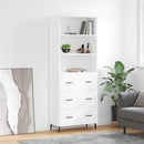 højskab 69,5x34x180 cm konstrueret træ hvid
