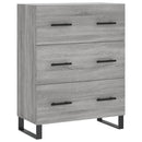 højskab 69,5x34x180 cm konstrueret træ grå sonoma-eg
