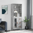 højskab 69,5x34x180 cm konstrueret træ betongrå