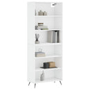 reol 69,5x32,5x180 cm konstrueret træ hvid